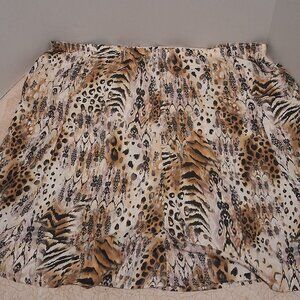Joanna Plus Size 3X Tiger/Leopard Print Mid-Calf Skirt